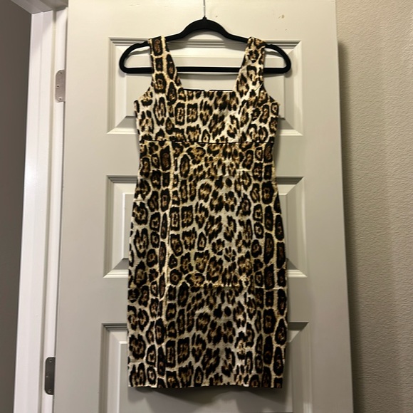 alice + olivia leopard print dress, size 2 - Picture 1 of 4